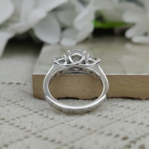 3 Stone Moissanite Ring Size 7 - Picture 3 of 5